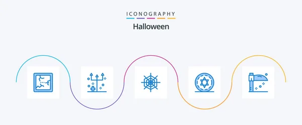 Halloween Blue Icon Pack Including Holiday Halloween Halloween Halloween — Wektor stockowy