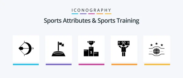Sports Atributes Sports Training Glyph Icon Pack Including Supporter Sport — Stock Vector