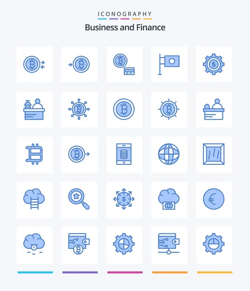 Creative Finance Blue Icon Pack นแคชเช ทคอย ธงชาต ดการ กงานต — ภาพเวกเตอร์สต็อก