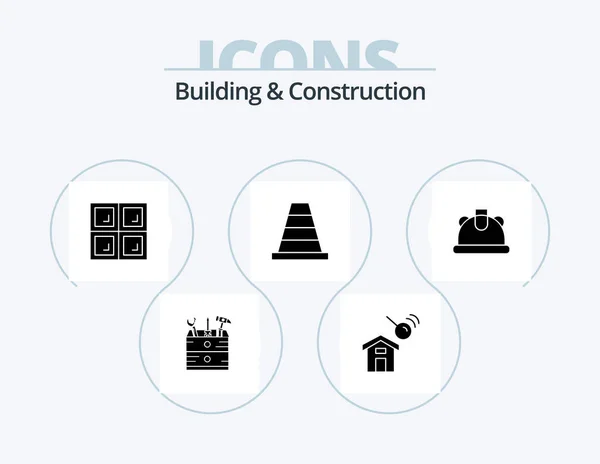Gebäude Und Bau Glyph Icon Pack Icon Design Bau Bau — Stockvektor