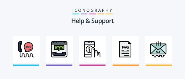 Help Support Line Filled Icon Pack Including Rating Emotion Internet — Image vectorielle