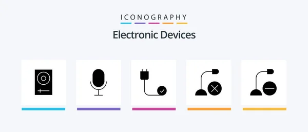 Devices Glyph Icon Pack Including Microphone Gadget Computers Devices Hardware — Stock Vector