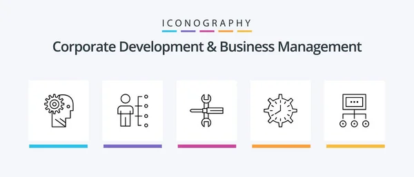 Corporate Development Business Management Line Icon Pack Including Human Abilities — Stock vektor