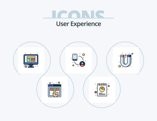User Experience Line Filled Icon Pack Icon Design Repair Gear — Vetor de Stock