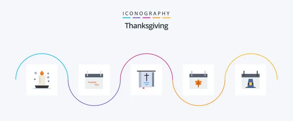 Thanks Giving Flat Icon Pack Including Thanksgiving Calendar Thanksgiving Autumn — Vettoriale Stock