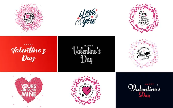 Happy Women Day Lettering Typography Poster Heart International Woman Day — Vector de stock
