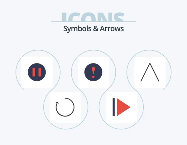 Symboly Šipky Flat Icon Pack Icon Design Upozornění — Stockový vektor