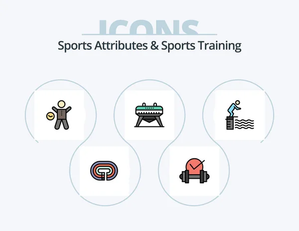Sports Atributes Sports Training Line Filled Icon Pack Icon Design — Stock Vector