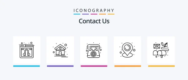 Contact Line Icon Pack Including Checked Browser Webpage Web Mail — Image vectorielle