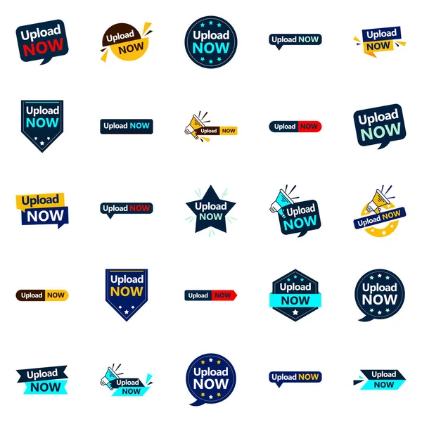 Upload Now Vector Collection Flexible Designs Graphic Product Designers — Stok Vektör