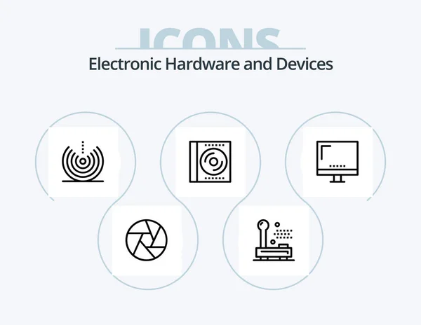 Řádek Zařízení Icon Pack Icon Design Technologie Gadgets Technologie Zařízení — Stockový vektor