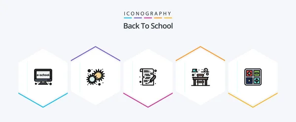 Back School Filledline Icon Pack Including Back School Education Day — Image vectorielle