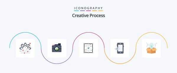 Creative Process Flat Icon Pack Including Process Process Creative Process — Stock vektor