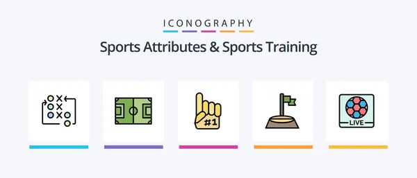Sports Atributes Sports Training Line Filled Icon Pack Including Sport — Stock Vector