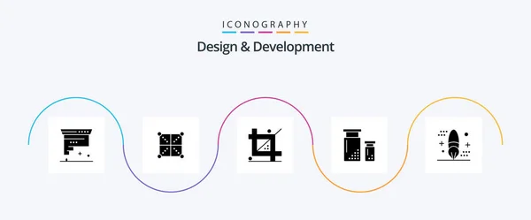 Design Development Glyph Icon Pack Including Design Coding Programing Programing — Stock Vector