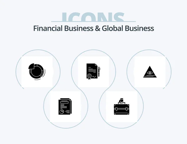 Financial Business Global Business Glyph Icon Pack Icon Design Illuminati — Wektor stockowy