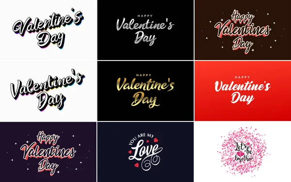Valentine Lettering Heart Design Suitable Use Valentine Day Cards Invitations — Archivo Imágenes Vectoriales