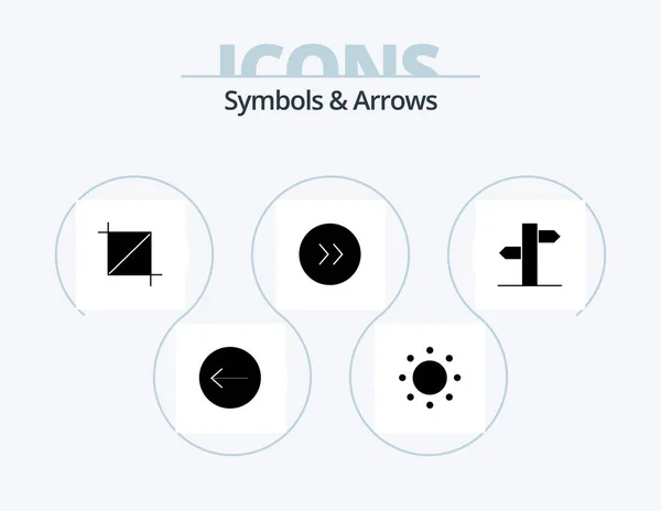 Символы Стрелки Glyph Icon Pack Icon Design Сигнал Стрелы Экран — стоковый вектор