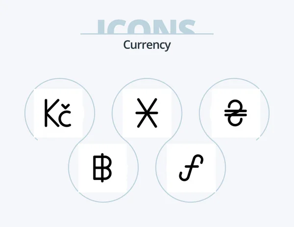 Currency Line Filled Icon Pack Icon Design Money Roman Denarius — Stock Vector