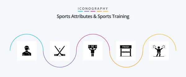 Sports Atributes Sports Training Glyph Icon Pack Including Game Line — Stock Vector