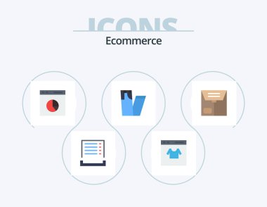 Etrade Flat Icon Pack 5 Simge Tasarımı. Ticaret. Kot pantolon. Alışveriş. Moda. oran
