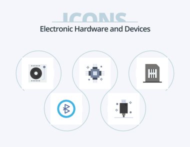 Aygıtlar Düz Simge Paketi 5 Simge Tasarımı. Ekipman. Elektrik. Cihazlar. Cihazlar. Vinil.