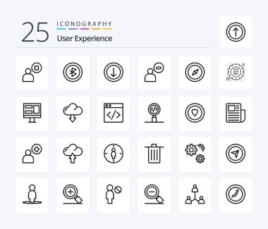Kullanıcı Deneyimi 25 Satır simgesi paketi daha azını içeriyor. Adamım. İşaret. Erkek. İndir
