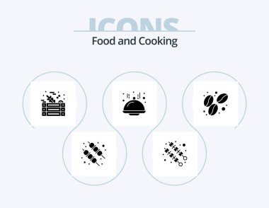 Gıda Simgesi Simgesi 5 Simge Tasarımı. - Evet. Yemek. Sebze. Kahve. satır