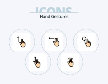 Hand Gestures Line Filled Icon Pack 5 Icon Design. hand. gesture. expand. finger. touch
