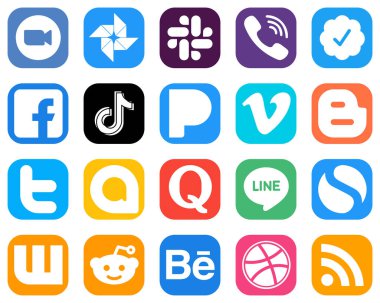 20 Modern Social Media Icons such as video and douyin icons. Gradient Social Media Icons Collection