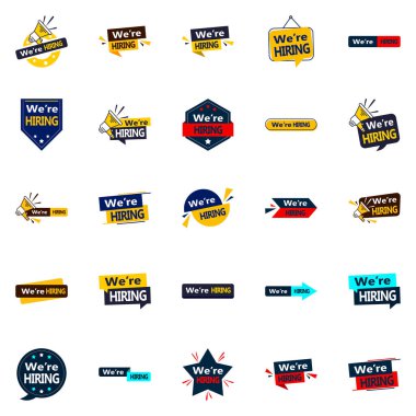 25 Unique We're Hiring Vector Elements for Job Fair Promotions