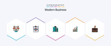 Modern Business 25 FilledLine icon pack including business. architecture. business. skyscraper. work