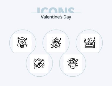 Valentines Day Line Icon Pack 5 Icon Design. hanging. affection. engagement. love. chat