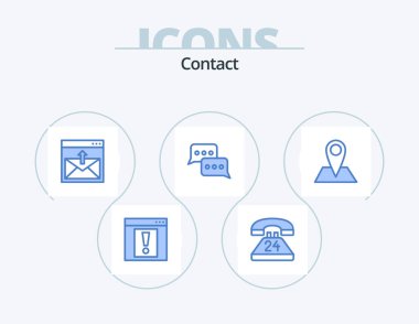 Contact Blue Icon Pack 5 Icon Design. message. communication. conversation. bubble. email