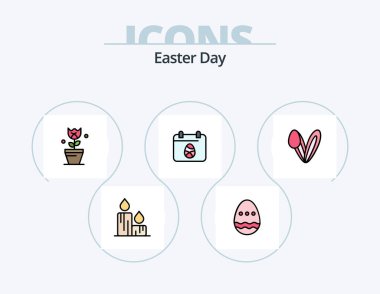 Easter Line Filled Icon Pack 5 Icon Design. . easter. celebration. food. cake