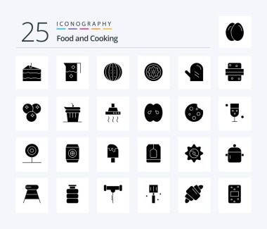 Food 25 Solid Glyph icon pack including kiwi. food. jug. drink. melon