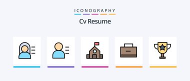 Cv Resume Line Filled 5 Icon Pack Including education . calc . school . education. Creative Icons Design