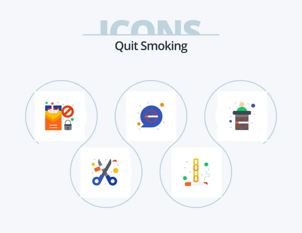 Arrêter Fumer Icône Plate Pack Icône Design Soins Santé Fumer — Image vectorielle
