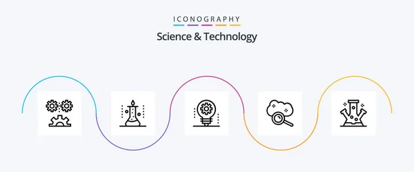 Science Technology Line Icon Pack Including Cloud Service Cloud Computing — Stockový vektor