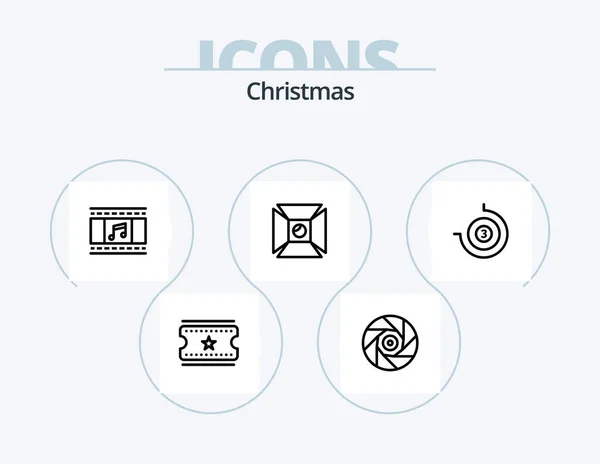 Christmas Line Icon Pack Icon Design Sweets Snowflake Christmas Winter — Διανυσματικό Αρχείο