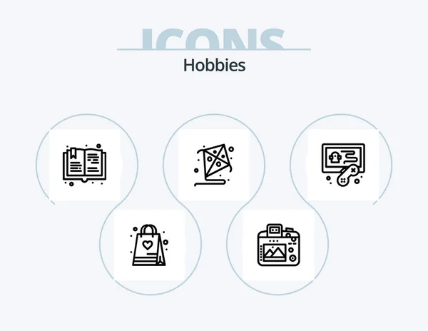 Hobbies Line Icon Pack Icon Design Hobby Fitness Hobbies Hobby — Stock Vector