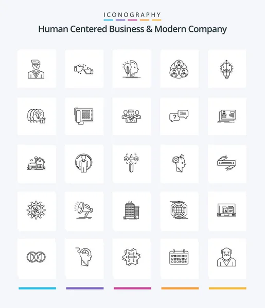 Creative Human Centered Business Modern Company Outline Icon Pack Idea — Stock vektor