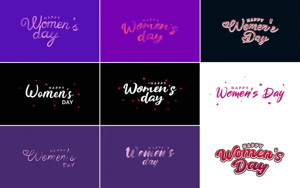 Abstract Happy Women Day Logo Women Face Love Vector Design — Image vectorielle