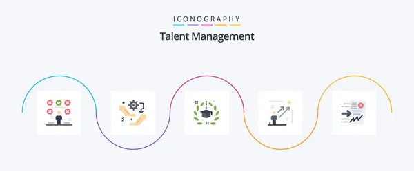 Talent Management Flat Icon Pack Including Star User Configuration University — Stock Vector