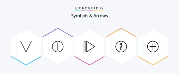 Symbols Arrows Line Icon Pack Including Info New — Stockvektor