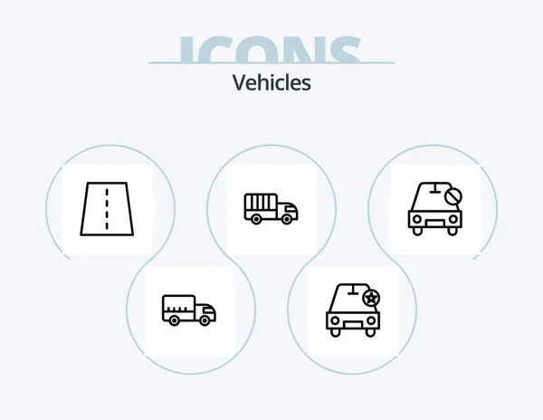 Vehicles Line Icon Pack Icon Design More Add Car Plane — Wektor stockowy