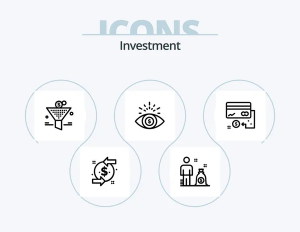 Investment Line Icon Pack Icon Design Decision Balance Card Startup — Stockvektor