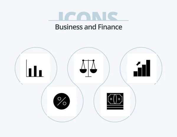 Finance Glyph Icon Pack Icon Design Financiën Zaken Grafiek Een — Stockvector