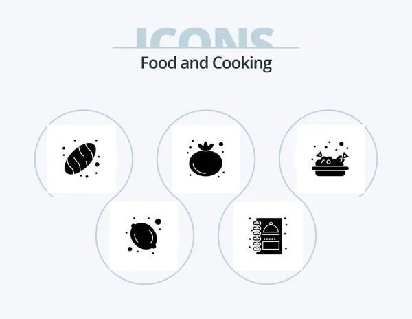 Food Glyph Icon Pack Icon Design Nachos Bread Junk Vegetable — Stock Vector