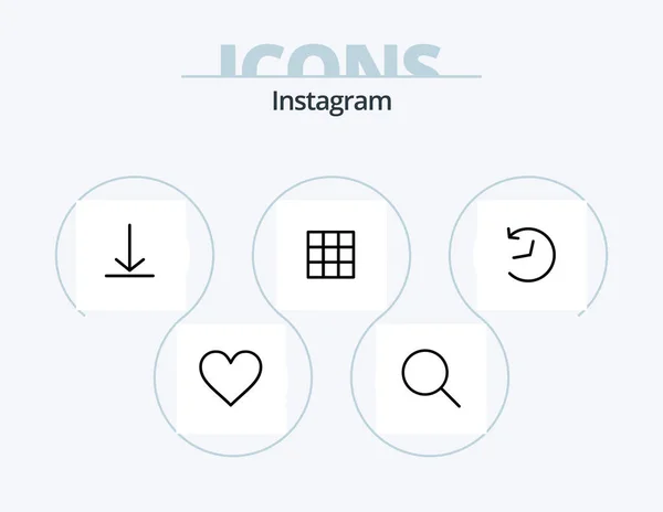Instagram Line Icon Pack Icon Design Timeline Instagram Sets Gallery — Stock Vector